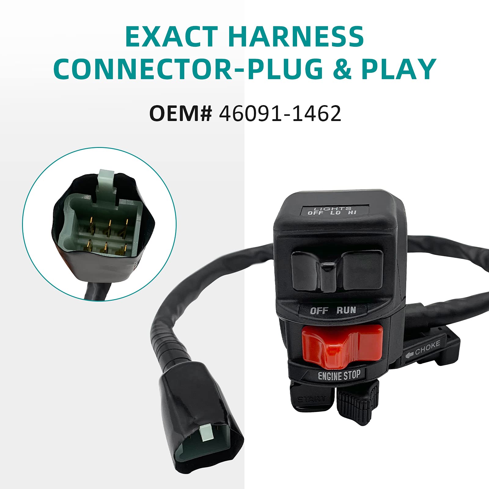 Handlebar Switch Engine Start Stop Run Off Headlight for Kawasaki